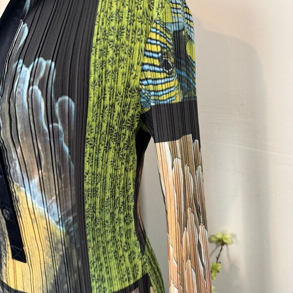 Arthur Apparel Box Pleat Shirt Dress | Abstract Nature Print | Size 6 | Free Peo - Picture 4 of 16